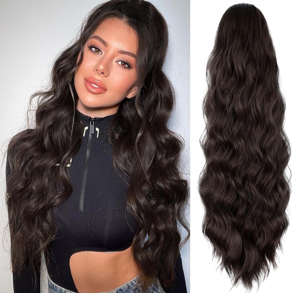 Luxurious Black Wavy Hair Extensions